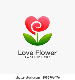 Love flower logo design inspiration