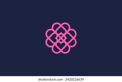 love flower logo icon design vector design template inspiration