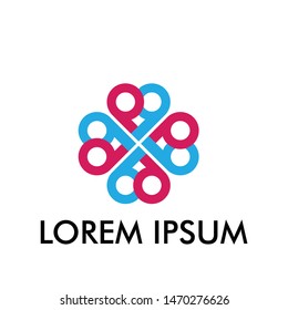 love flower logo icon for fashion and beauty industry