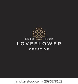 Love Flower logo icon flat design template 