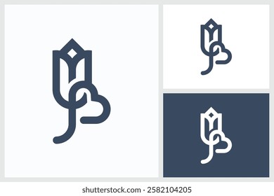 Love Flower Logo, Love Flower Logo	Vector