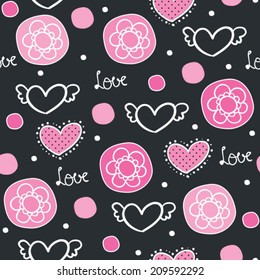 love flower pattern vector illustration