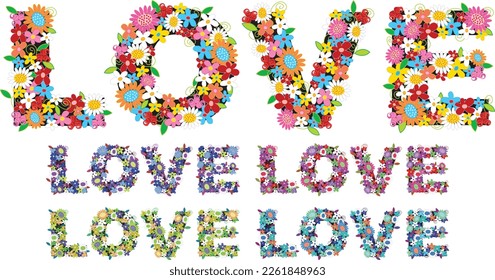 LOVE - Flower Style Word Design