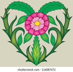 love flower vector with on paper