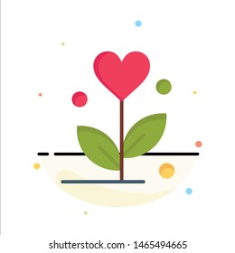 Love, Flower, Wedding, Heart Business Logo Template. Flat Color. Vector Icon Template background