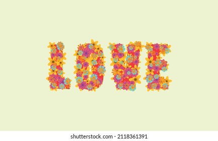 love flowers abstract vector logo template