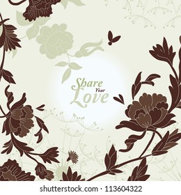 Love Flowers Elegant Card in Japanese Style, SPA