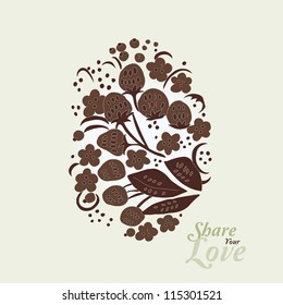Love Flowers Elegant Card in Russian Style, SPA