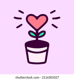 Love flowers, illustration for t-shirt, poster, sticker, or apparel merchandise. With cartoon style.