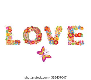 Love. Flowers print