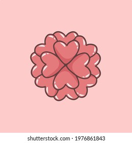 Love Flowers Symbol. Vector Illustration.