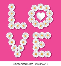 Love flowers typography, t-shirt graphics, vectors