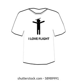 I love flying T-shirt design template. Editable