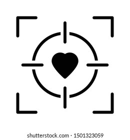 love focus glyph flat vector icon
