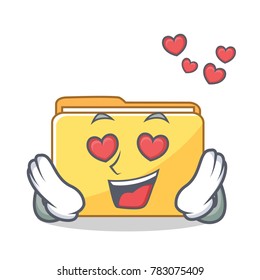 In love folder character cartoon style