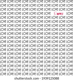 Love. Font on a white background. Postcard. valentine's day. Love wallpaper. Background for scrapbooking. Vector graphics. Text.