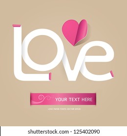 love font paper concept/vector