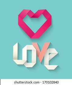 love font paper concept/vector