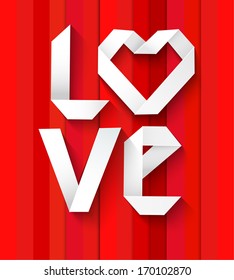 love font paper concept/vector