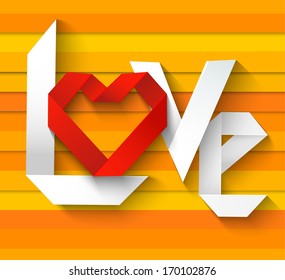 love font paper concept/vector