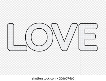 LOVE Font Type for Valentines day card