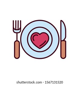 Love food design, Passion romantic valentines day wedding romance decoration theme Vector illustration