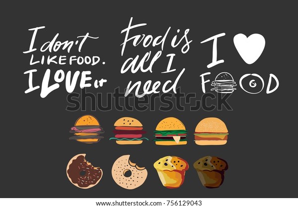 Love Food Dont Like Food Love Stock Vector Royalty Free 756129043