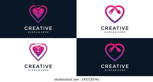 love the food and drink logo template