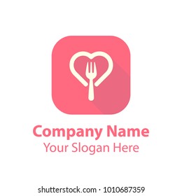 Love food logo design, food logo design