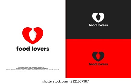 Love Food Logo design illustration