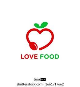 love food logo design template for restaurant