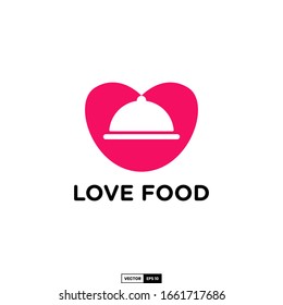 love food logo design template for restaurant