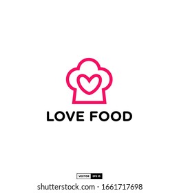 love food logo design template for restaurant