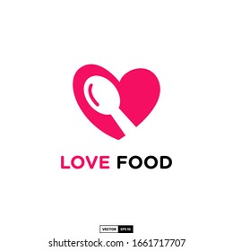 love food logo design template for restaurant