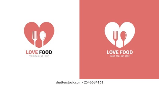 Love Food Plantilla de diseño de logotipo.