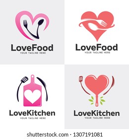 Love Food Logo Set Design Template Collection