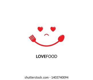 Love Food Logo Template Design Vector