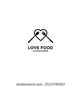 Love Food Logo Template Design Vector