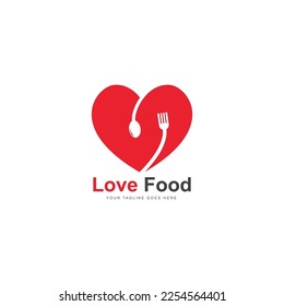 Vorlage für Love-Food-Logos, Vektorgrafik