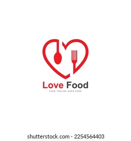 Love Food Logo Template Vector
