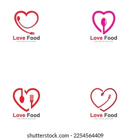 Love Food Logo Template Vector