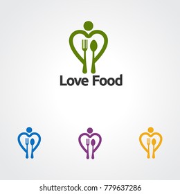 love food logo vector for business