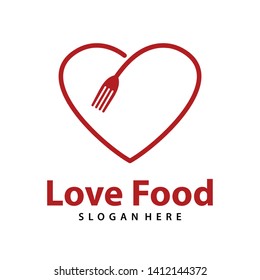 Love Food logo vector. Creative food logo vector