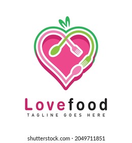 Love food logo Vector Design