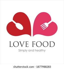 Love Food Logo vector illustration design Template