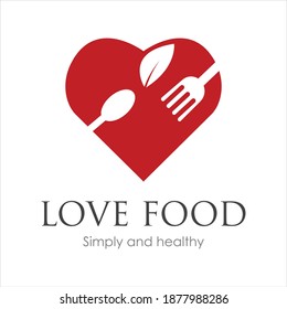 Love Food Logo vector illustration design Template