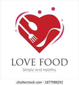 Love Food Logo vector illustration design Template