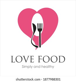 Love Food Logo vector illustration design Template