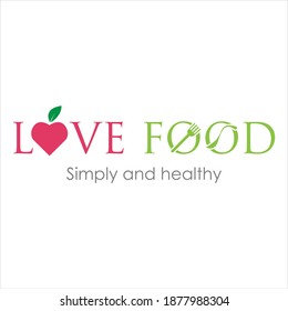 Love Food Logo vector illustration design Template