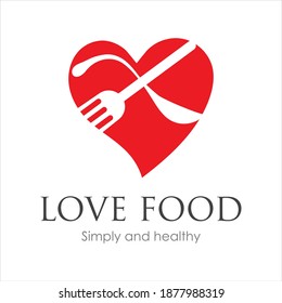 Love Food Logo vector illustration design Template